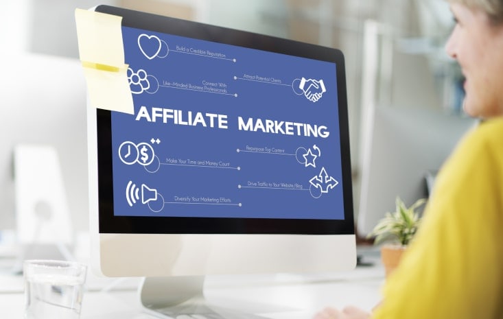 A person researching profitable niches for affiliate marketing
