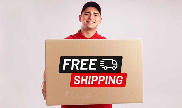 An image featured on Advertise Purple's '10 Proven Strategies: How to Increase AOV' post, showcasing a person holding a box with a free shipping label, emphasizing one of the effective strategies discussed in the article.
